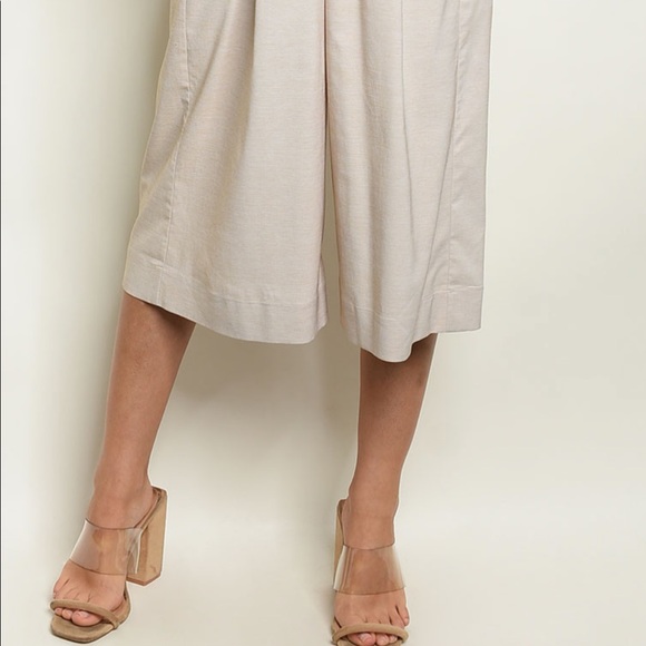 Brand New Chic Taupe Long Sleeve Unique Jumpsuit - Picture 4 of 7